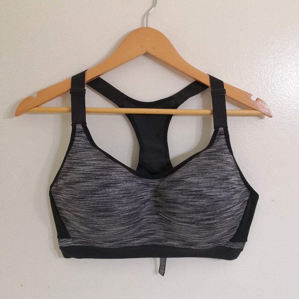 New Victoria's Secret VSX Incredible Sports Bra 38D Grey Heather‎ Racerback